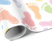Baby voetafdrukken Verpakkingspapier Cadeaupapier (Rol Hoek)