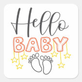 Baby voetafdrukken vierkante sticker (Voorkant)