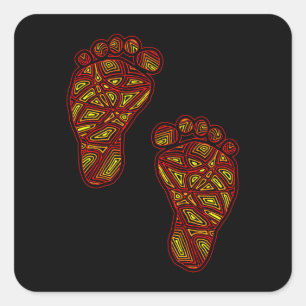 Baby voetafdrukken vierkante sticker