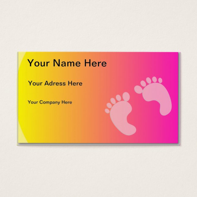 Baby voetafdrukken visitekaartje (Voorkant)