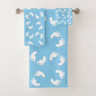 Baby Voetafdrukken, Voetjes, Voetstappen, Blauw, J Bad Handdoek