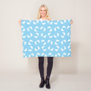 Baby Voetafdrukken, Voetjes, Voetstappen, Blauw, J Fleece Deken