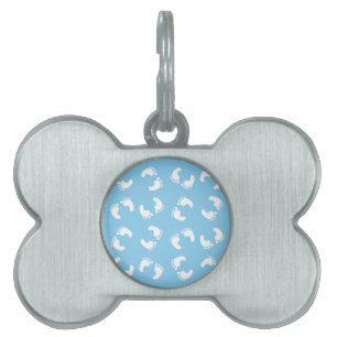 Baby Voetafdrukken, Voetjes, Voetstappen, Blauw, J Huisdieren Naamplaatje