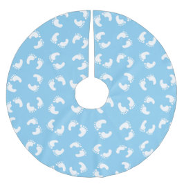 Baby Voetafdrukken, Voetjes, Voetstappen, Blauw, J Kerstboom Rok