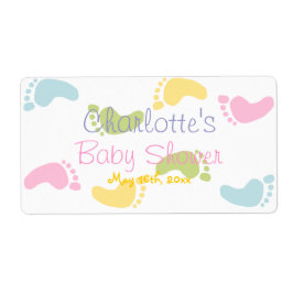 Baby Voetdruk Baby shower Waterflesetiketten Etiket
