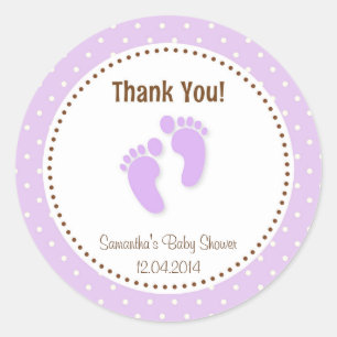 Baby Voeten Baby shower Sticker Paarse