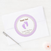 Baby Voeten Baby shower Sticker Paarse (Envelop)
