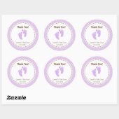 Baby Voeten Baby shower Sticker Paarse (Vel)
