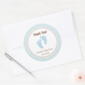 Baby Voeten Baby shower Sticker Pastel Blauw (Envelop)