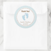 Baby Voeten Baby shower Sticker Pastel Blauw (Tas)