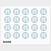 Baby Voeten Blauw Ronde Sticker (Vel)
