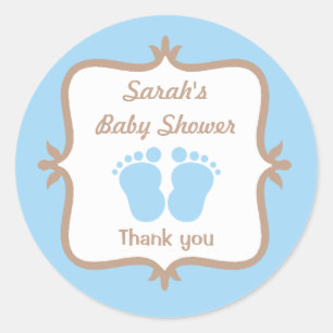 Baby Voeten Blauw Ronde Sticker