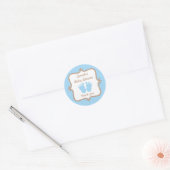 Baby Voeten Blauw Ronde Sticker (Envelop)