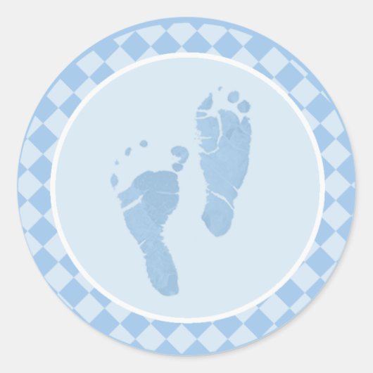 Baby Voeten Blauwe Envelop Seal Stickers (Voorkant)