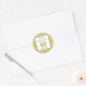 Baby Voeten Groene Ronde Sticker (Envelop)