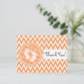 Baby Voeten; Oranje en witte Chevron Briefkaart (Staand voorkant)