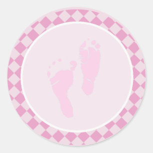 Baby Voeten Roze Meisje Envelop Seal Stickers