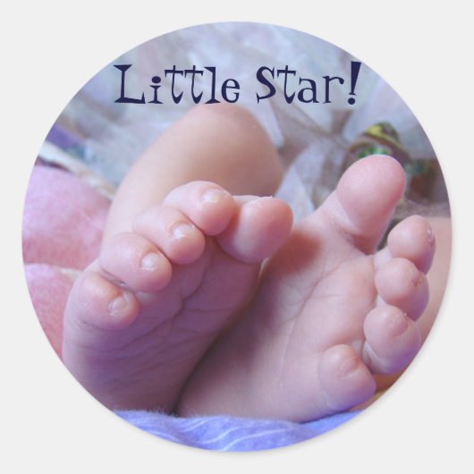 Baby Voeten tenen stickers Nieuwe Baby Little Star (Voorkant)