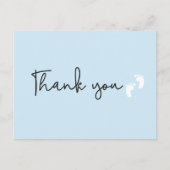 Baby Voetenblauw minimal Modern baby shower Briefkaart (Voorkant)