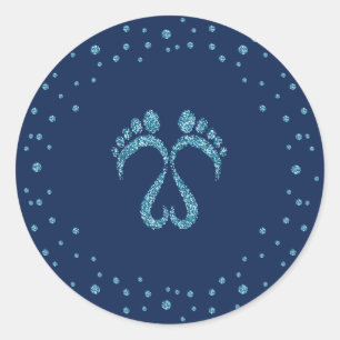 Baby voetstappen ronde sticker