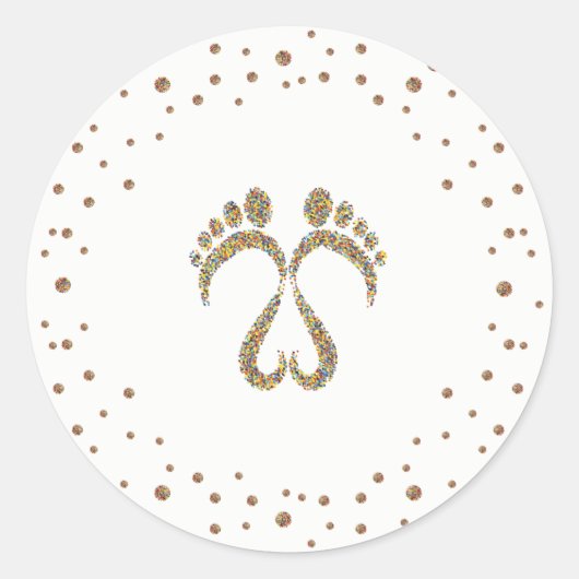 Baby voetstappen ronde sticker (Voorkant)