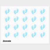 Baby voetstappen ronde sticker (Vel)