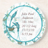  Baby Vogel met Moma en Papa Vogel Onderzetters (Voorkant)