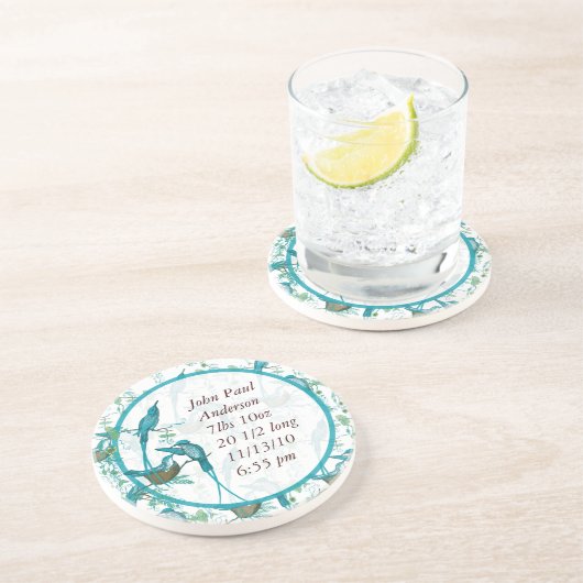  Baby Vogel met Moma en Papa Vogel Onderzetters (Zijkant)