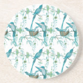 Baby Vogel met Moma en Papa Vogel Onderzetters (Voorkant)