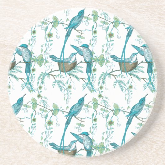 Baby Vogel met Moma en Papa Vogel Onderzetters (Voorkant)