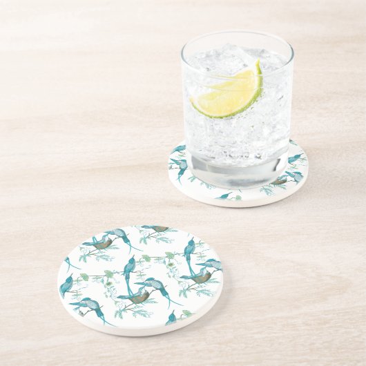 Baby Vogel met Moma en Papa Vogel Onderzetters (Zijkant)