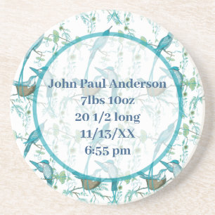 Baby Vogel met Moma en Papa Vogel Onderzetters