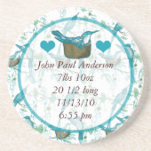  Baby Vogel met Moma en Papa Vogel Onderzetters (Voorkant)