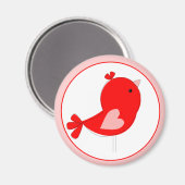 Baby Vogel met PInk Hart Magneet (Voorkant / Achterkant)