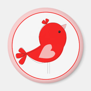 Baby Vogel met PInk Heart Magneet