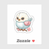 Baby vogel op een tak sticker (Vel)