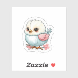 Baby vogel op een tak sticker