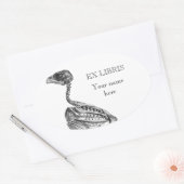baby vogel skelet etsen ex libris ovale sticker (Envelop)