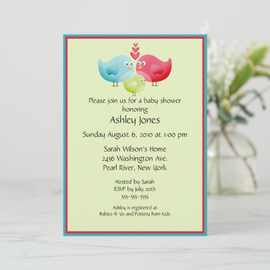 Baby vogelBaby shower Kaart (Staand voorkant)