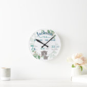 Baby-vogelklok met groene bladeren en Rino Ronde Klok (Huis)