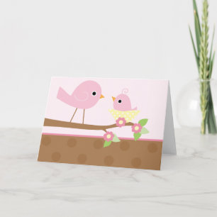 Baby Vogelnest (roze) Kaart