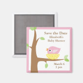 Baby Vogelnest (roze) Magneet (Voorkant / Achterkant)