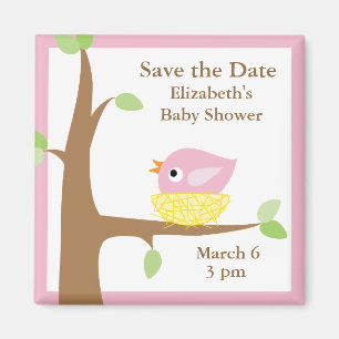 Baby Vogelnest (roze) Magneet
