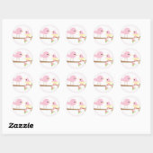 Baby Vogelnest (roze) Ronde Sticker (Vel)