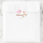 Baby Vogelnest (roze) Ronde Sticker (Tas)