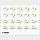 Baby-vogelnesten (groen) ronde sticker (Vel)