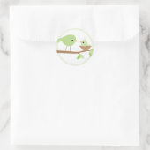 Baby-vogelnesten (groen) ronde sticker (Tas)