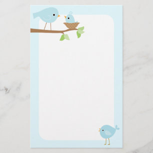 Baby vogelnestje (blauw) briefpapier