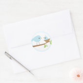 Baby vogelnestje (blauw) ronde sticker (Envelop)