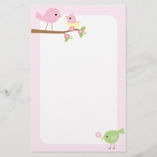 Baby vogelnestje (roze) briefpapier (Voorkant)